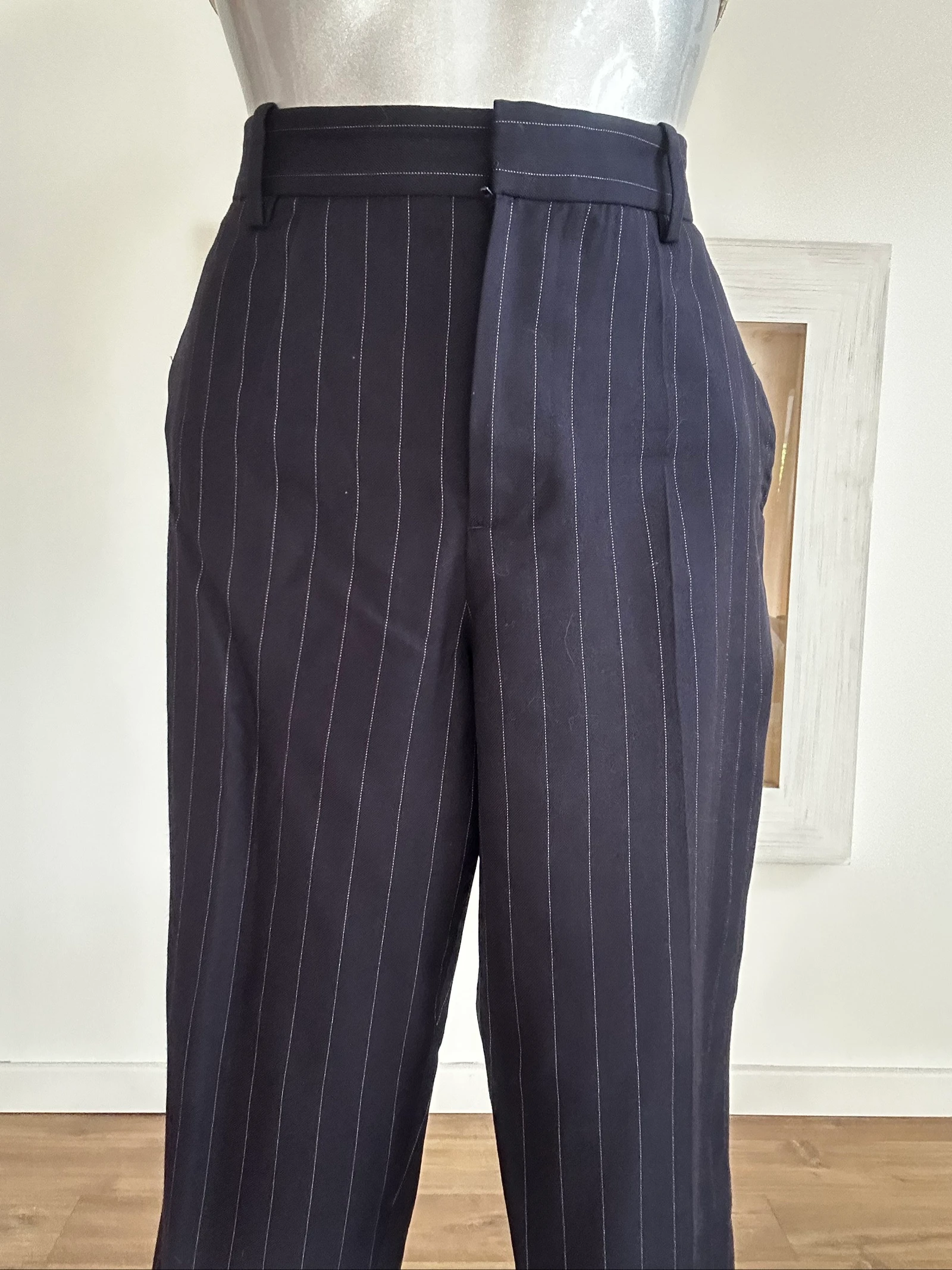 Polo Ralph Lauren Trousers 100% Wool Tennis Stripe Size L – photo 4
